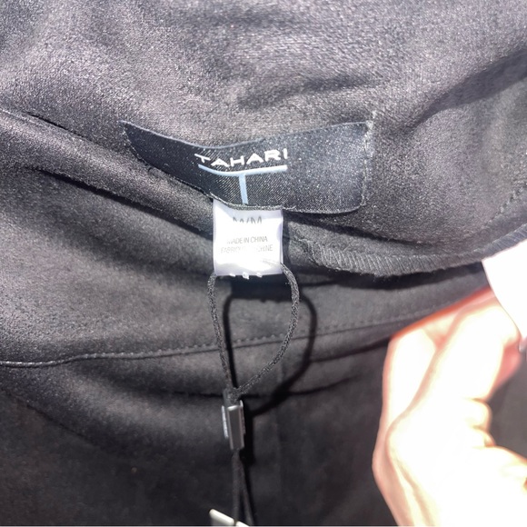 T BY TAHARI Black Pull On Faux Leggings Pants M NWT - Picture 7 of 8